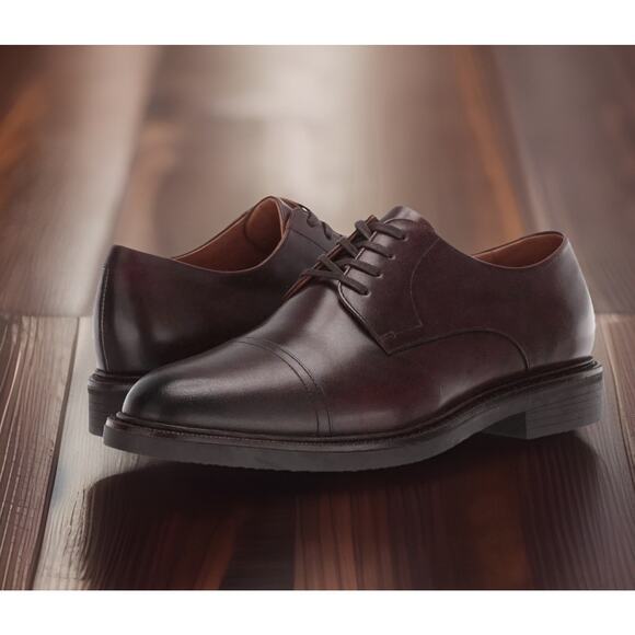 Polo Ralph Lauren Asher Captoe Oxfords Leather Shoes Polo Brown Mens Size 9 NEW main image 5